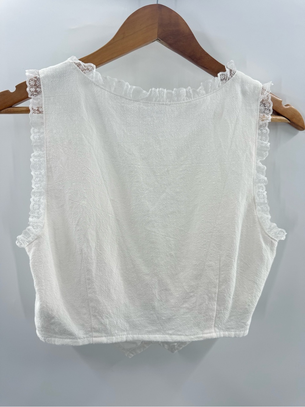 West of Melrose White Lace Ruffle Milkmaid Bridgerton Cottagecore Corset Top M - Picture 6 of 8